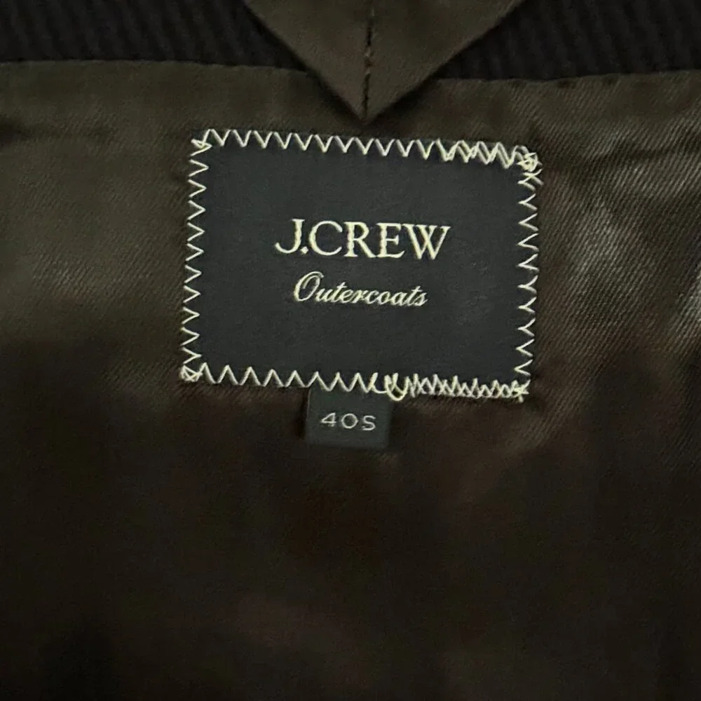 J.Crew Mens $598 Ludlow Topcoat Heavyweight Wool Navy Size 40S